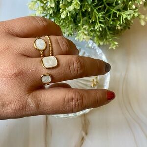 Elegant stainless steel Gold plated Ring Set.(Adjustables)